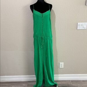 Vix Vibrant Green Button-Down Maxi Dress